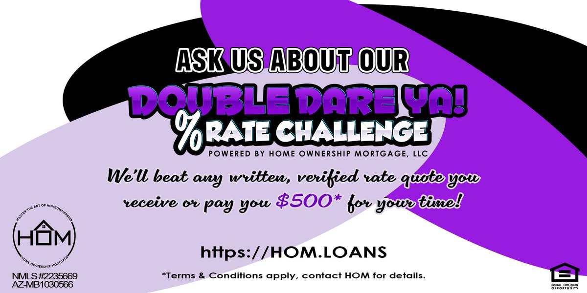 DPRRealtyAZ's tweet photo. A loan for every home. Contact HOM TODAY!
Ron Cahalan, Broker | Owner | Mortgage Advisor
CMPS | CMHLS | CLA | CCSIS | CAOHP
NMLS # 224041 AZ-MB1001384
Ron@hom.loans | 480-204-1812 | https://t.co/EZLtyVPrrb
#hom #doubledareya #challenge #mortgagegoals #clientsforlife https://t.co/Cr1lL9f4Ez