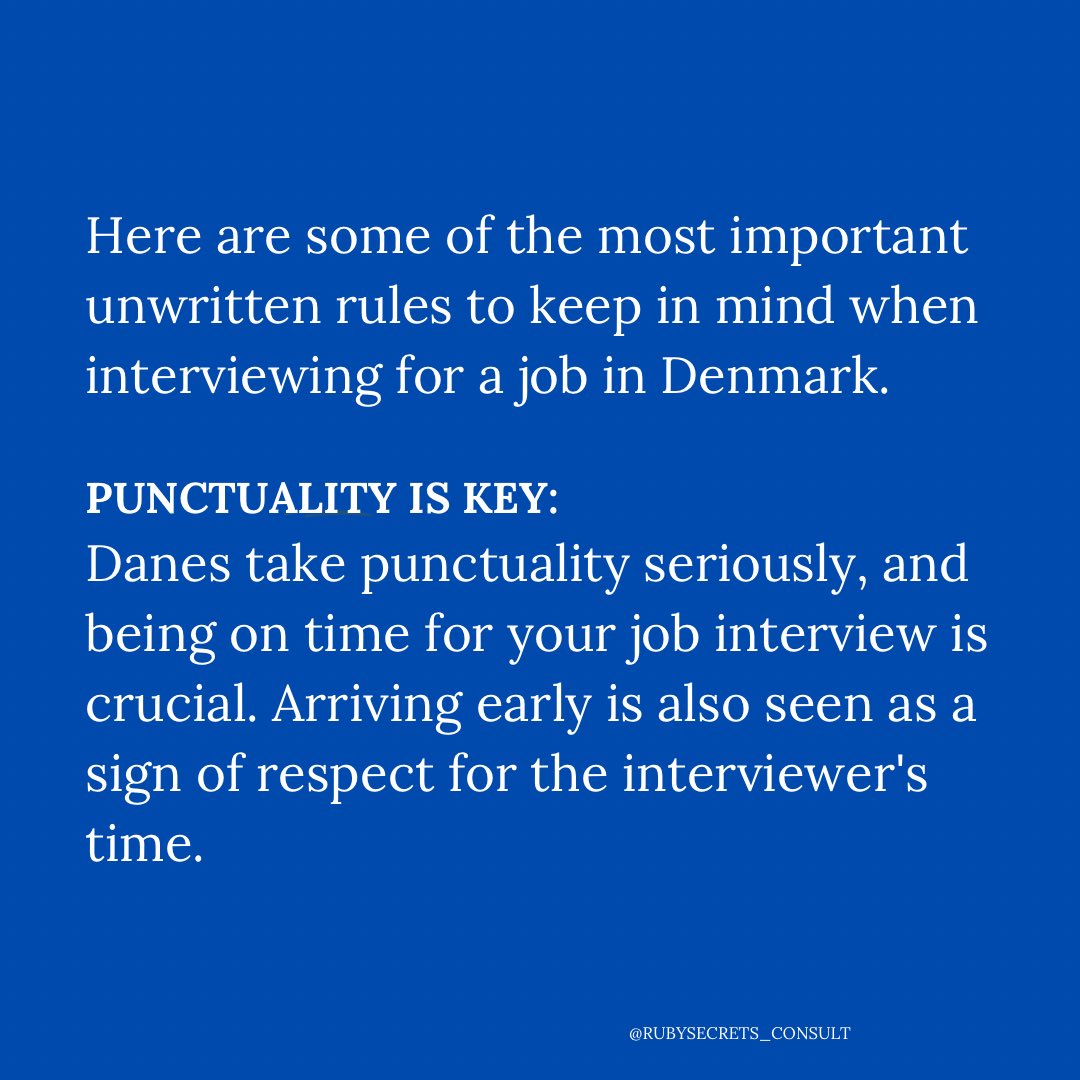 rubysecrets_'s tweet photo. Job interviews can be nerve-wracking, and it can be especially challenging if you're in a new country where the cultural norms and unwritten rules may be different.
#StudyInDenmark #DenmarkResidencePermit #DenmarkGreenCard #travelconsultant #rubysecrets https://t.co/A5YAY49D36