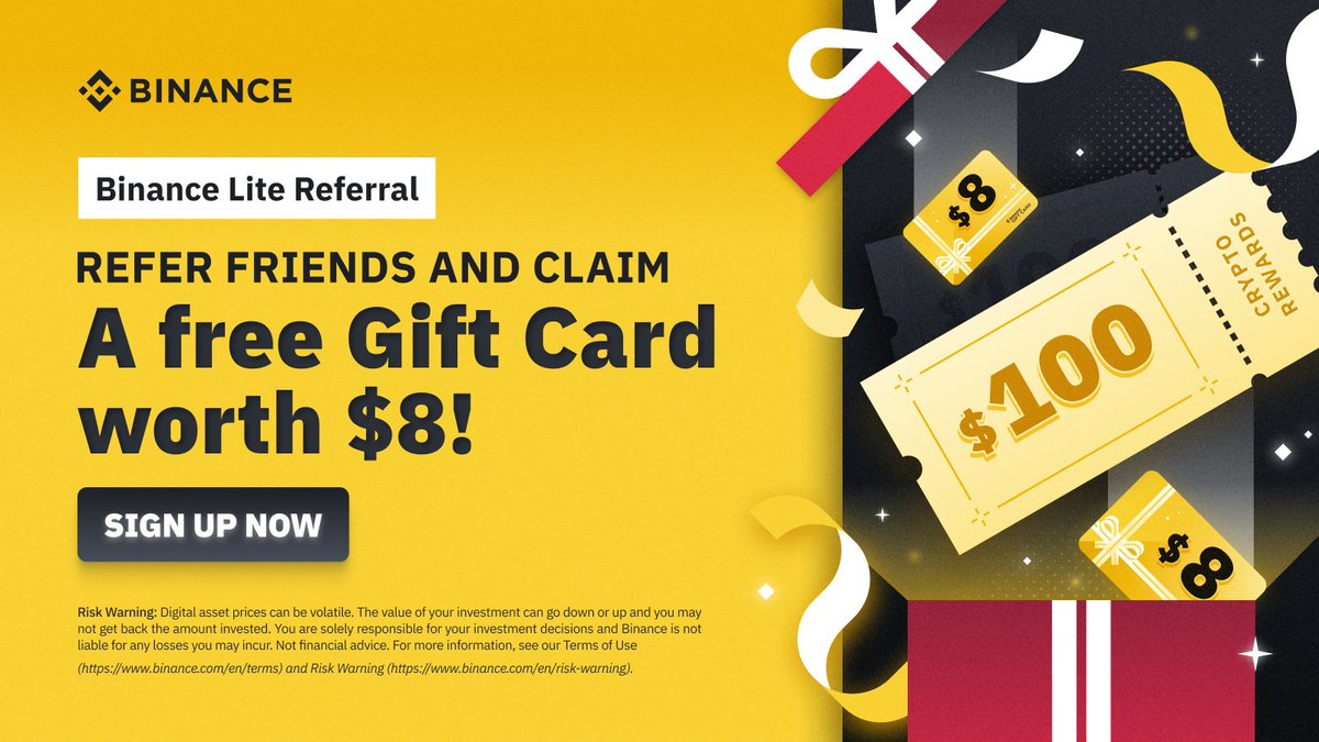 3 days left ⏰ Invite your friends to #Binance and secure a gift card worth  8 $USDT as well as 100 #USDT in Trading Fee Rebate Vouchers for you and a  friend!