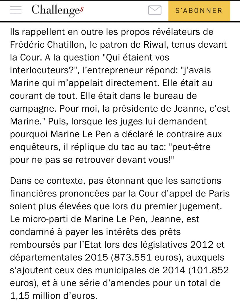 MarcGral's tweet photo. Condamnation en appel du micro parti « Jeanne » de Marine Le Pen pour escroquerie.
https://t.co/81B5O7Es1d

Lisez ça ⤵️ https://t.co/Rq3KaBVKq1