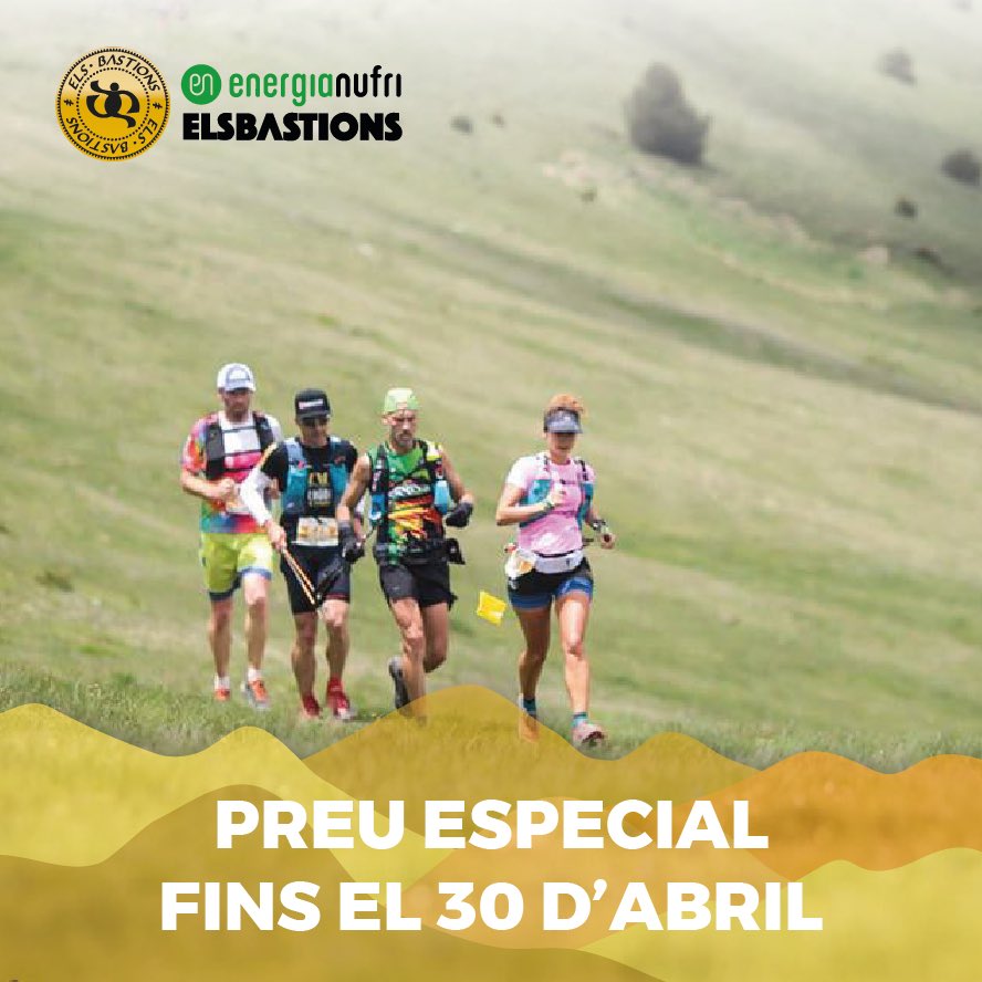 ÚLTIMES HORES DE PREU ESPECIAL

🔜 La Vall de Ribes t’espera! Tria distància i assegura el teu dorsal💪🏼

✅ INSCRIPCIONS ➡️ elsbastions.com