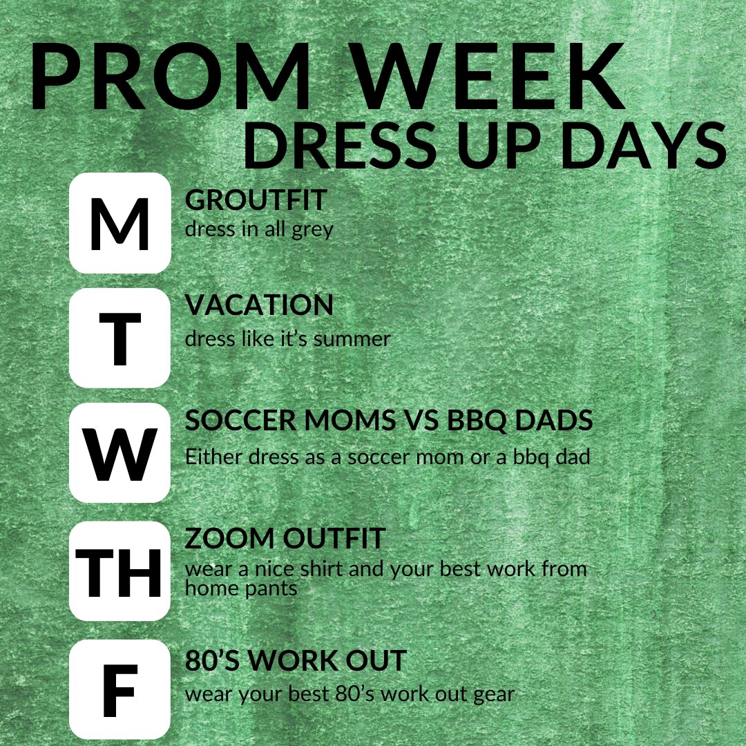WHS_bullets_SC's tweet photo. We’re super excited for prom coming up! Hope to see your prom week dress up outfits! https://t.co/lusXlrFsPG