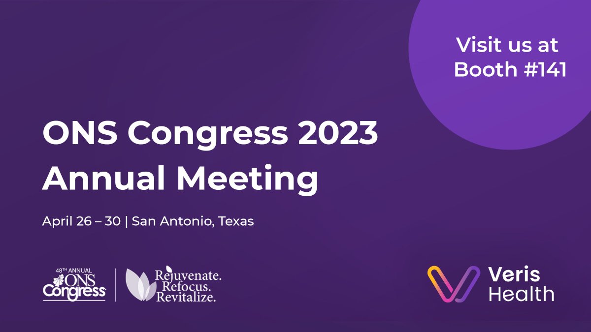 Attending #ONSCongress in San Antonio this week? 

Visit the Veris Health team at booth 141 to learn how the Veris Cancer Care Platform keeps patients and clinicians connected through detailed symptom reports, physiologic data, and secure messaging.

#digitalhealth #cancercare