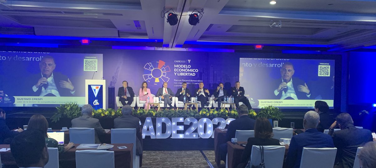 Desde #CADE2023 de <a href="/Apedeorg/">APEDE</a> escuchando sobre #emprendimiento y #competitividad.

Empresas como <a href="/Globalbankpa/">Global Bank</a> <a href="/TECNASA/">TECNASA</a> @CapitalBankPma <a href="/aespanama/">AES Panamá</a>  hablan del tema. 
<a href="/Sumarse/">Sumarse Panamá</a> presente