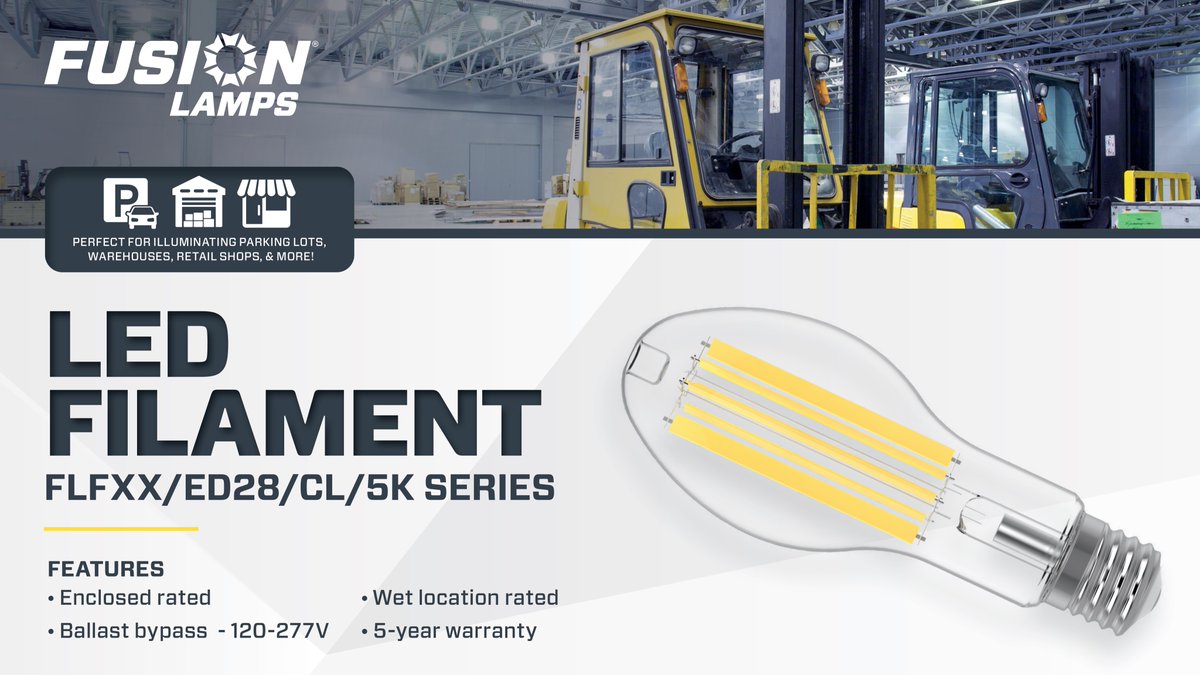 💡The new LED Filament 5K Series provides a bright and consistent lighting solution to complement parking lots, warehouses, retail shops, and more!

📍 Now available at your local <a href="/cityelectricusa/">City Electric Supply</a>!