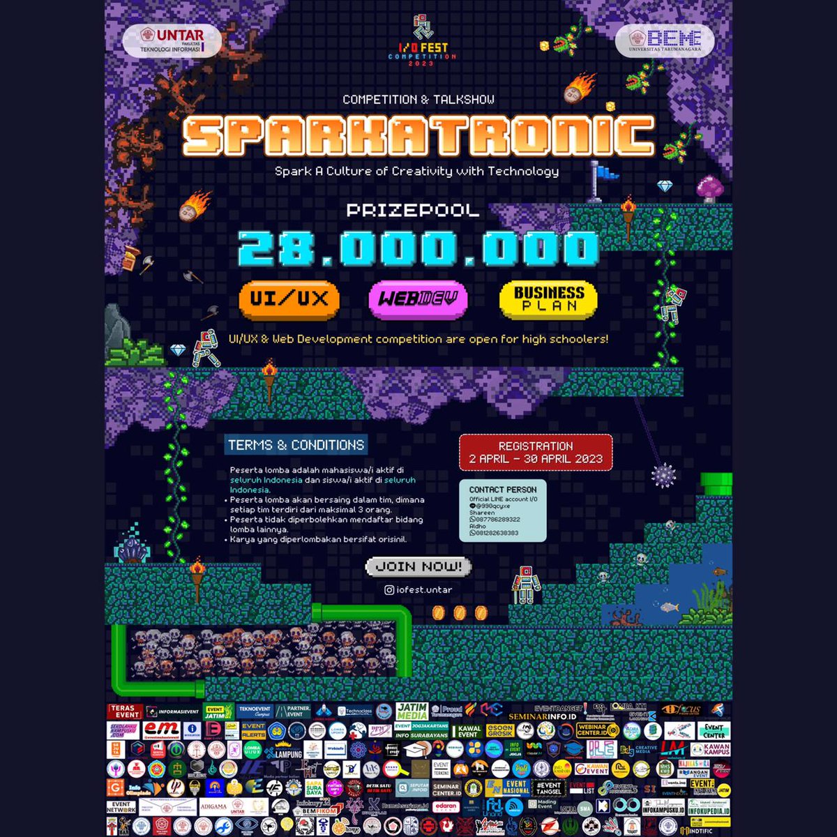 🎉BEM FTI UNTAR PROUDLY PRESENTS I/O Fest 2023 bit.ly/RegistrationMa…
 bit.ly/RegistrationSi…

For more information, please contact us through:
💬Official Line: @990qcyxe
📞 Whatsapp : 0877 8628 9322 (Shareen)
📞 Whatsapp : 0812 8263 8383 (Aldho)