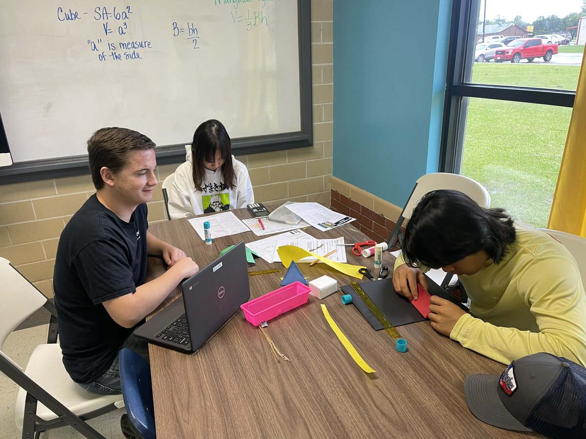 City scape projects in full construction mode in 2nd period Geometry today. Students will be calculating volume and surface area.