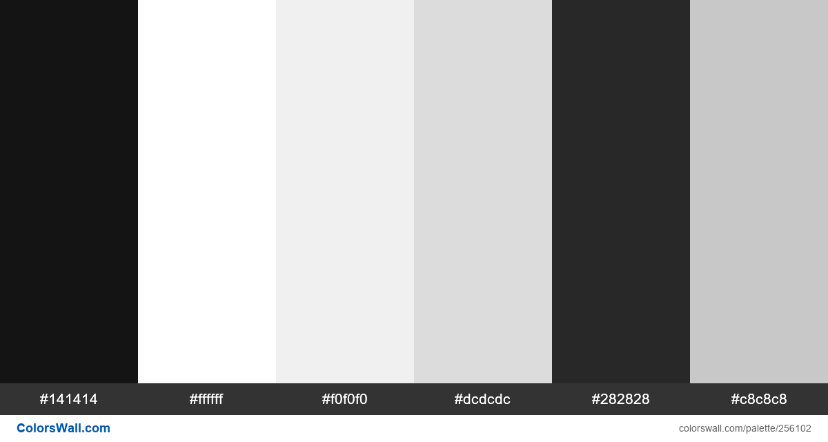 colorswall's tweet photo. Web product perspective pictures palette #141414, #ffffff, #f0f0f0, #dcdcdc, #282828, #c8c8c8 #colors #palette https://t.co/VnzzCxyJl2 https://t.co/SCI3ZggbSB