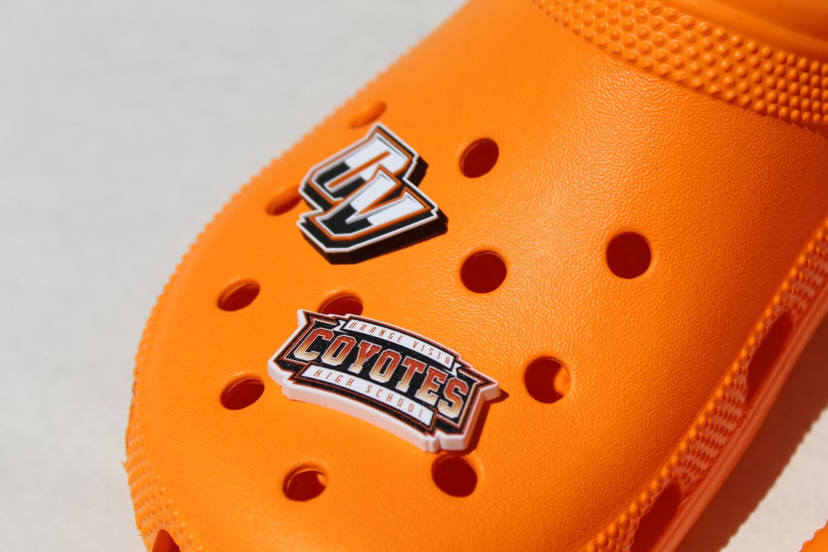 OrangeVistaASB's tweet photo. TODAY ONLY!!! Participate in the Spirit Day and receive a FREE OV Exclusive Croc Charm, a table will be outside the ASB room at both lunches.       
Next Week: Croc Charms will go on sale for $3 or you can redeem 30 5-Star Points next week. https://t.co/IPDxluQdEX