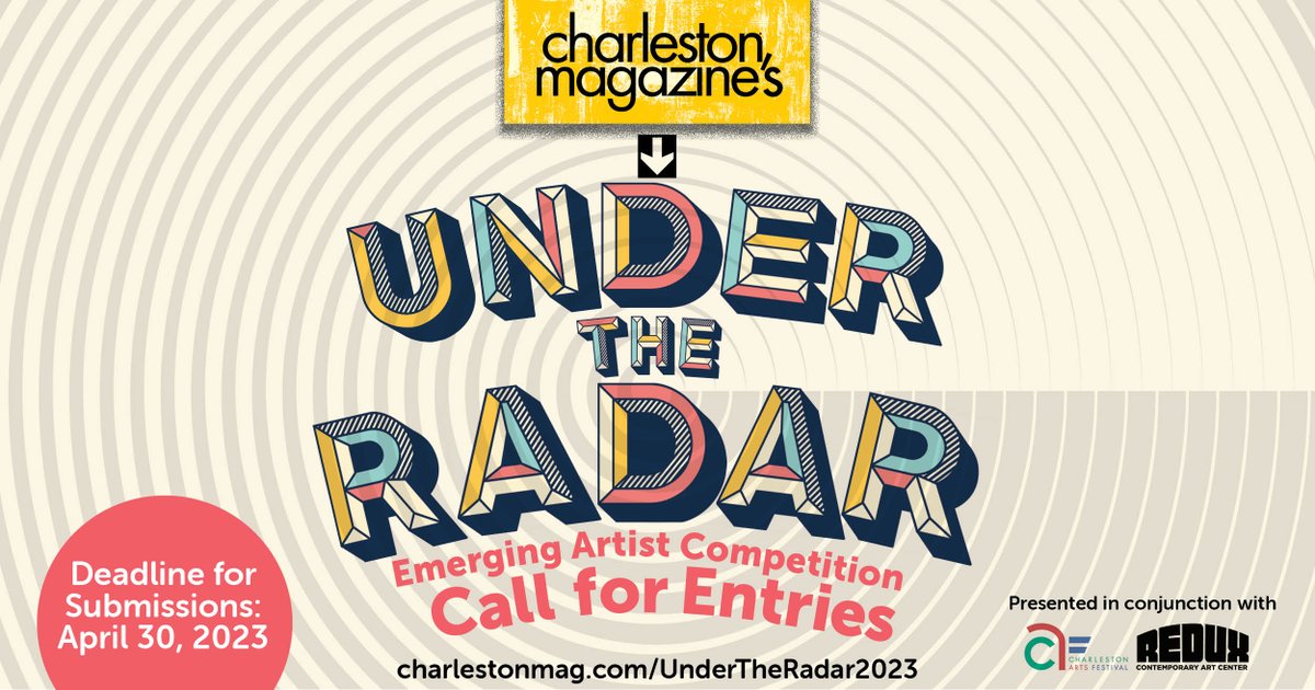 🎨 Attn emerging artists, the deadline for our “Under the Radar” competition is this Sunday, April 30. Submit your work for a chance to be featured in our Sept 2023 issue and exhibition in partnership with @reduxartcenter & Charleston Arts Fest features.charlestonmag.com/under-the-rada… #chsarts