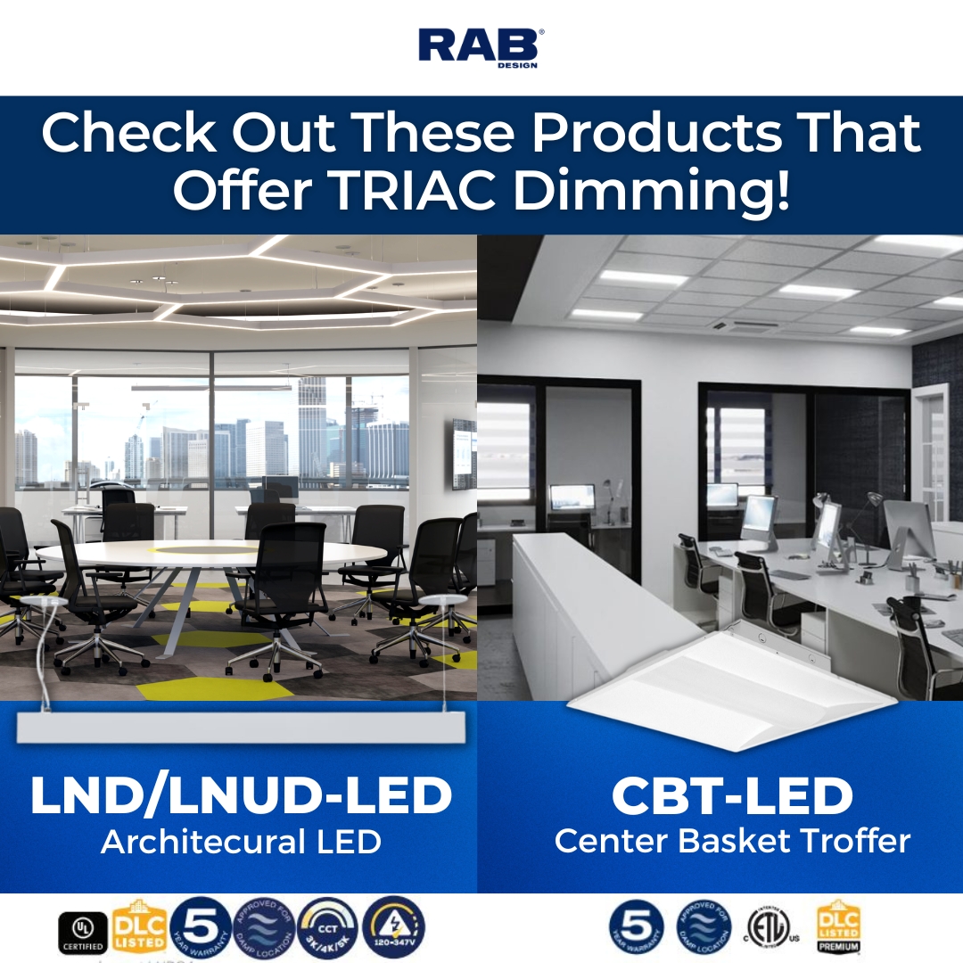 rabdesign's tweet image. Last week, we discussed TRIAC dimming, so now let’s talk about the products that we offer, which have TRIAC dimming capabilities!

#RABDesign #lightingindustry #led