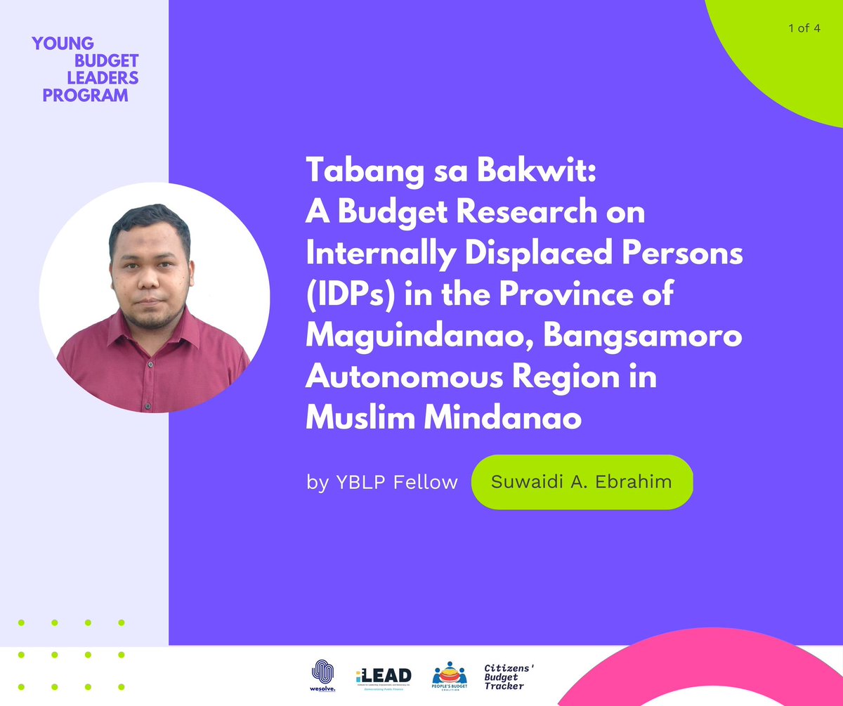 BudgetNatin's tweet photo. There are around 10,940 families or approximately 54,696 individuals who are still displaced in Maguindanao.

YBLP Fellow Suwaidi Ebrahim proposes a budget of ₱6,727,189,400 to achieve transitional justice in the region. https://t.co/0EuUdDVMpD