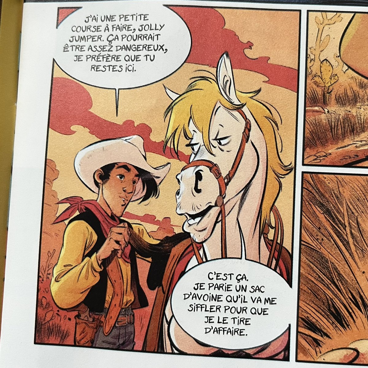 J_Lachasse's tweet image. Quelques images du récit court "Sombre héros", une reprise de #LuckyLuke par Olivier Bocquet et Brice Cossu à retrouver dans le prochain numéro de "Spirou"