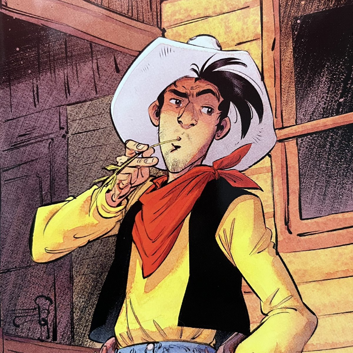 J_Lachasse's tweet image. Quelques images du récit court "Sombre héros", une reprise de #LuckyLuke par Olivier Bocquet et Brice Cossu à retrouver dans le prochain numéro de "Spirou"