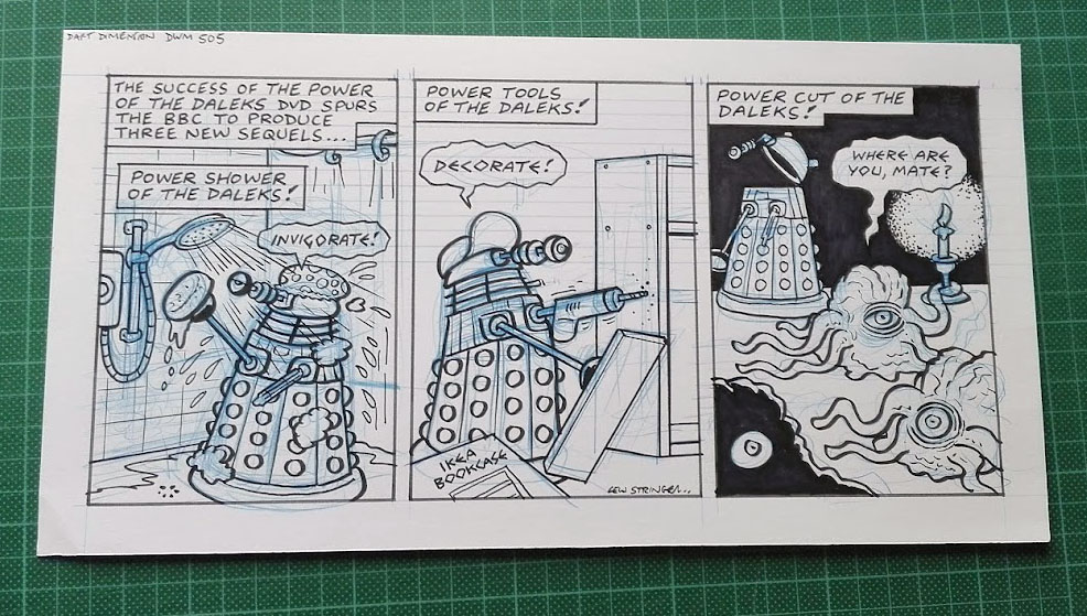 lewstringer's tweet photo. More original art added to my auctions for this week. Combat Colin and Daleks. All bids appreciated! https://t.co/E039Qwq6EO #Daleks #CombatColin #lewstringer #ComicArt https://t.co/WxFQNLJylY