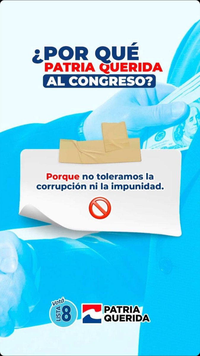 rosasosal8's tweet photo. #PQalCongreso  | Vigilar el destino y uso gasto público✅ 

🗳️Votá lista 8 para el Congreso Nacional https://t.co/Q7V1MhpSv0