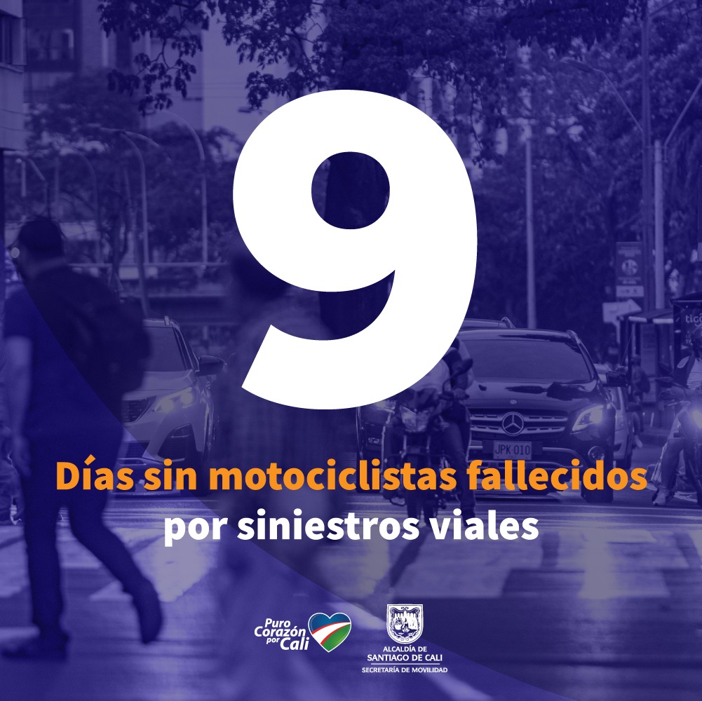 MovilidadCali's tweet photo. Completamos hoy 3⃣2️⃣ días consecutivos salvando vidas de ciclistas, 1⃣1️⃣ días de peatones y 9️⃣ días de motociclistas. ¡Trabajemos juntos por una #MovilidadParaLaVida!

#TeQueremosCali💙❤️💚
@AlcaldiaDeCali @JorgeIvanOspina https://t.co/qPhtVc1h41