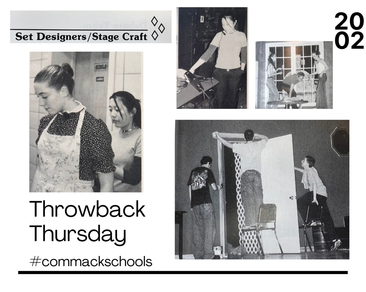 CommackSchools's tweet photo. #ThrowbackThursday with the stage crew and set designers of 2002🔨🎨 #CommackPride #CommackSchools https://t.co/Kno4GHUFLE