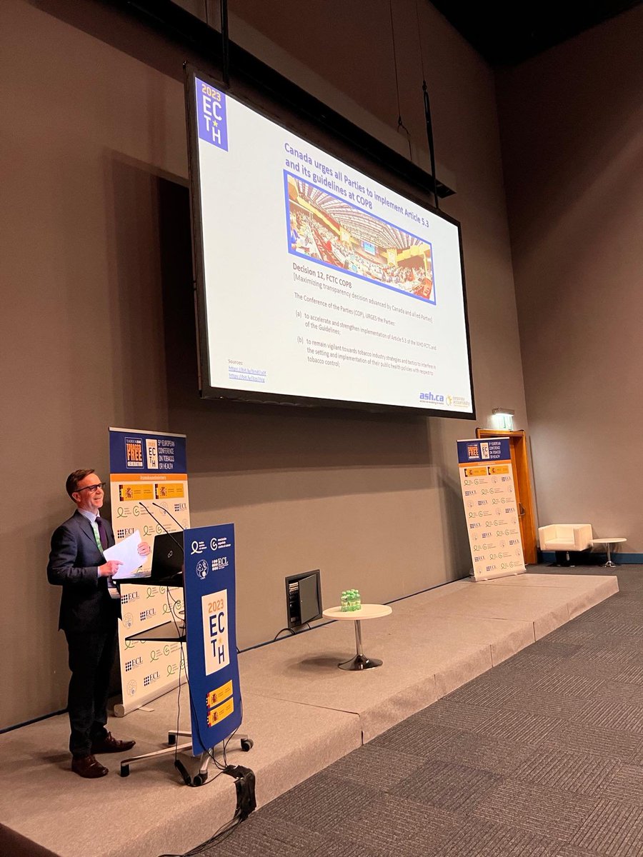 StopCorpAbuse's tweet photo. Les Hagen from Ash Canada (@actiononsmoking) & @danieldorado05 are at #ECTOH2023 in Madrid! They presented on lessons from Canada’s COVID-19 vaccine collaboration w/ Philip Morris International. #GoodByePMI #FCTCSavesLives
Abstract in @TPC_Journal 👇
https://t.co/EBaqy6ORCB https://t.co/KRPOqb5Pwu