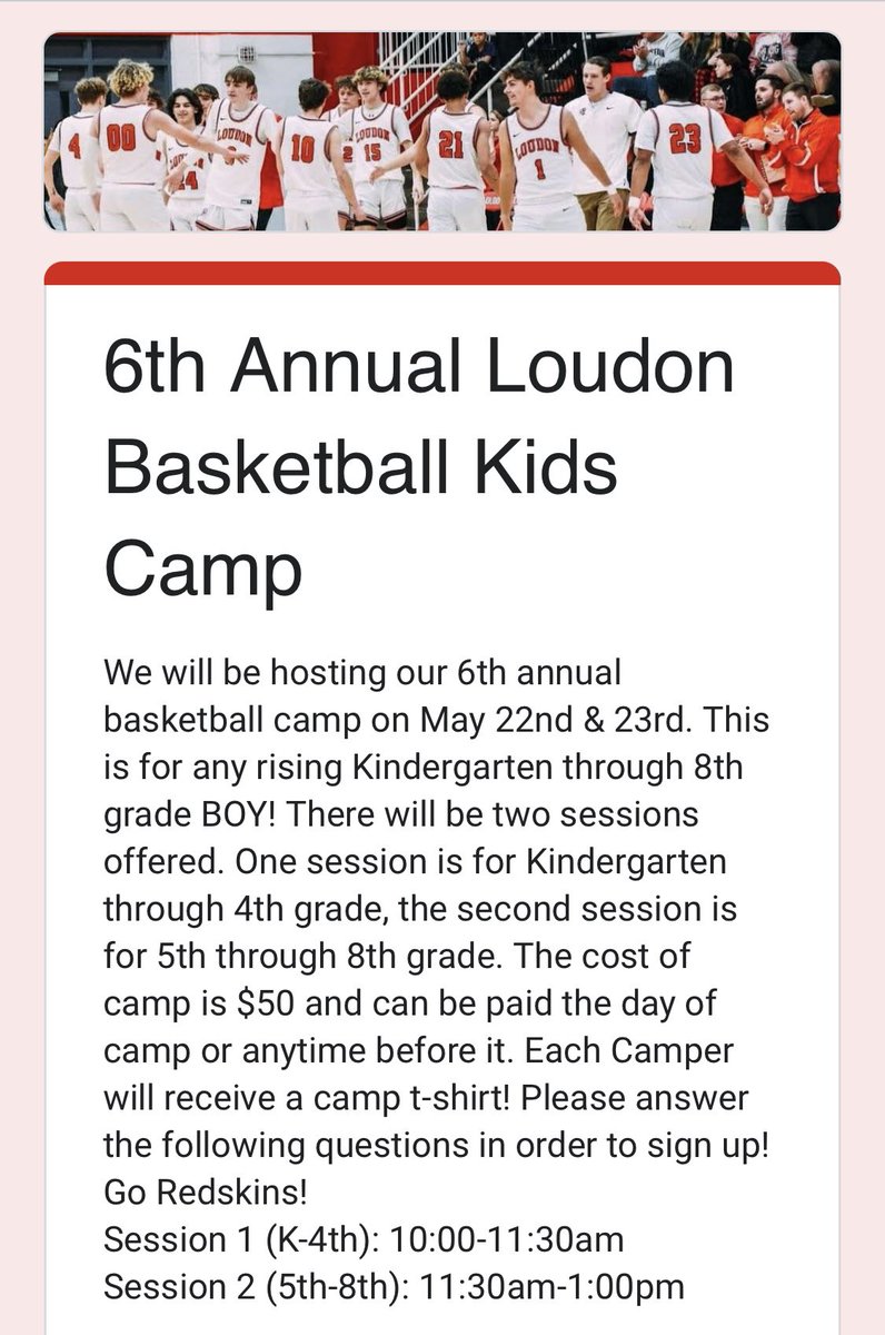 Great opportunity this summer for our young athletes in the community.
