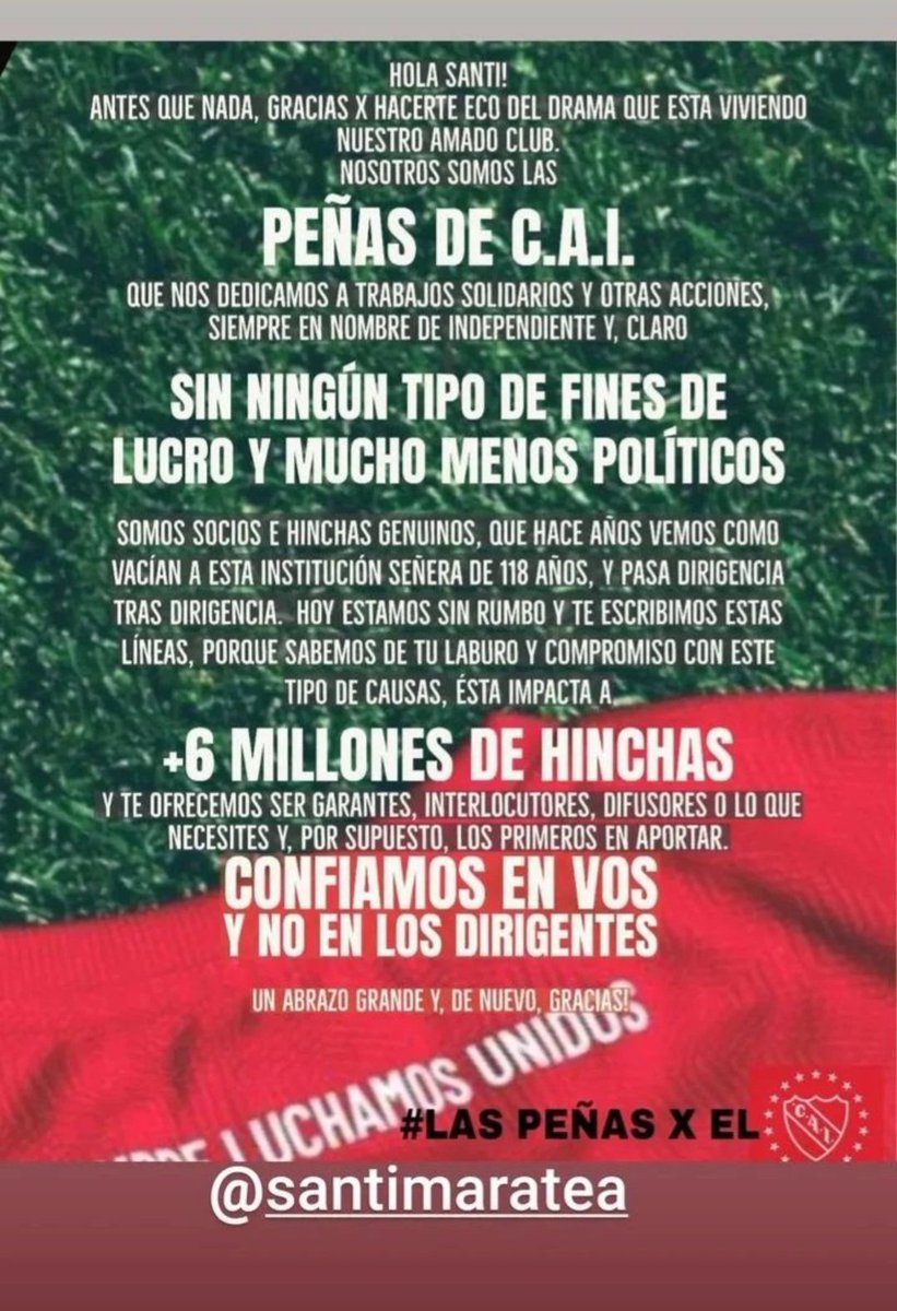 LaPizzuti_'s tweet photo. Las filiales de un club pusieron el pecho en las calles contra la CD, la quiebra y el gerenciamiento que nos encajaron sin poder votarlo como socios. Recuperaron la democracia.

Otros solo subieron historias en Instagram rogándole ayuda a un influencer.

Mirá que distintos somos. https://t.co/Ncvfb4XDVU
