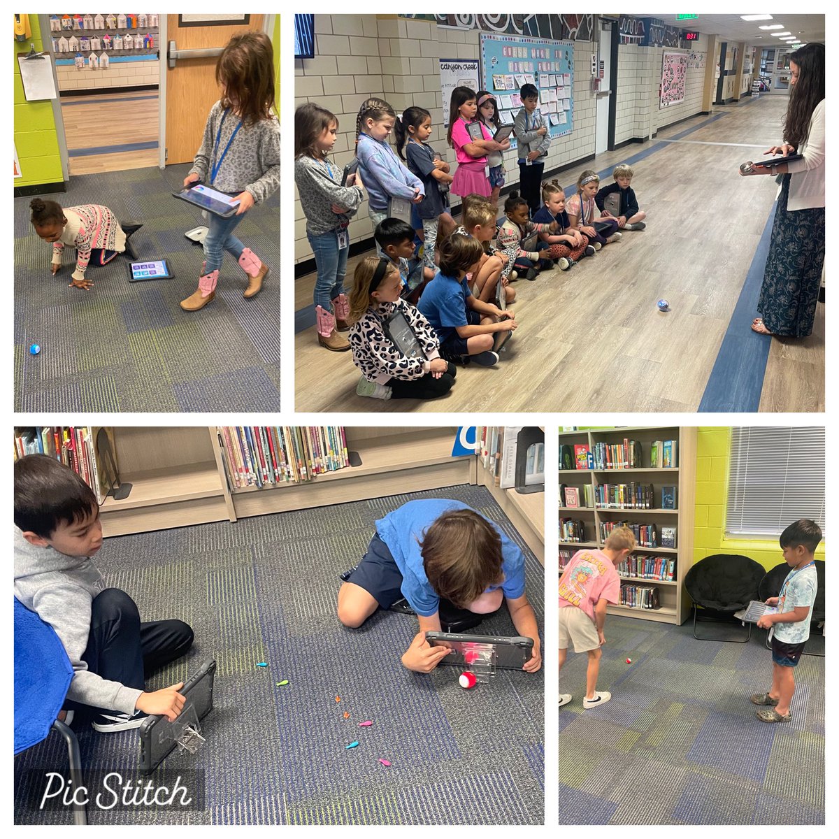 MsKCravens's tweet photo. So much fun learning to code robots in the Library! @Shack_at_CCE #ccebelieves https://t.co/ETwBrFfrtC
