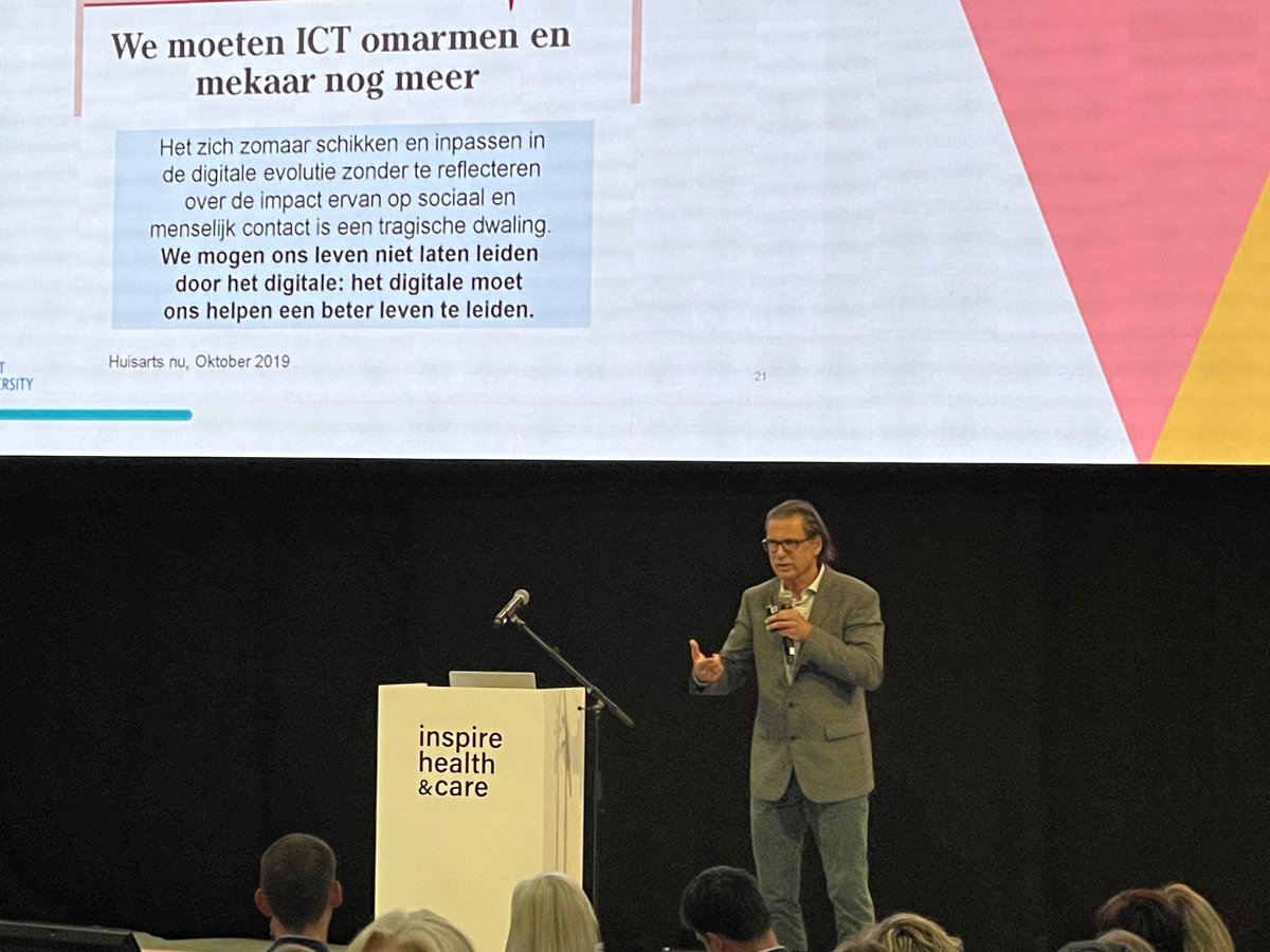 bart's tweet photo. #IHC23 @LievenAnnemans : omarm IT, als ondersteuning, niet als doel
#augmentedhealthcare https://t.co/GLvTjVfA1T