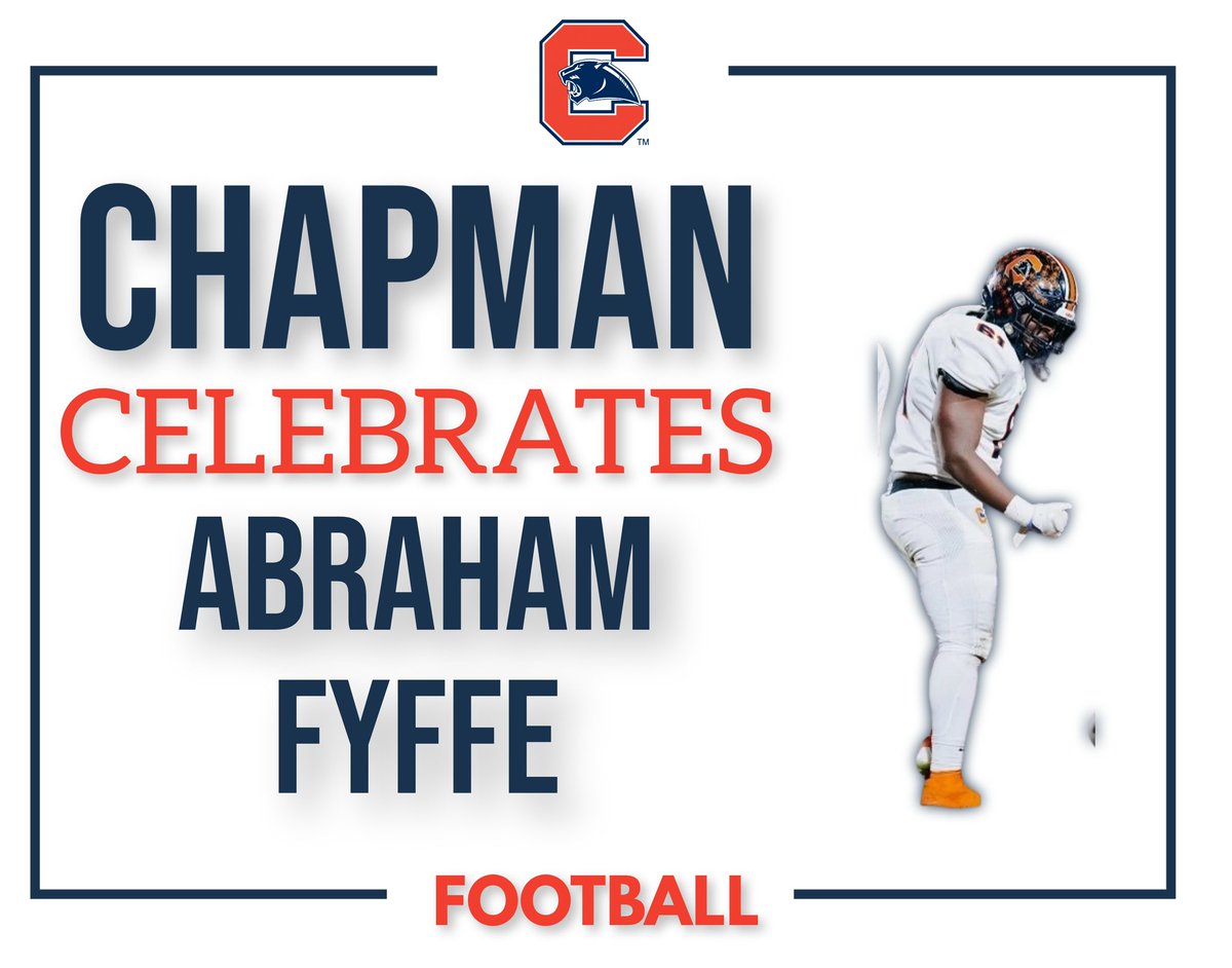 Chapman Athletics (@chs_athldept) on Twitter photo Congrats to Abraham Fyffe who signed today to play football at Erskine College (<a href="/FleetFB/">Erskine Football</a>) Congrats to Abraham Fyffe who signed today to play football at Erskine College (<a href="/FleetFB/">Erskine Football</a>)