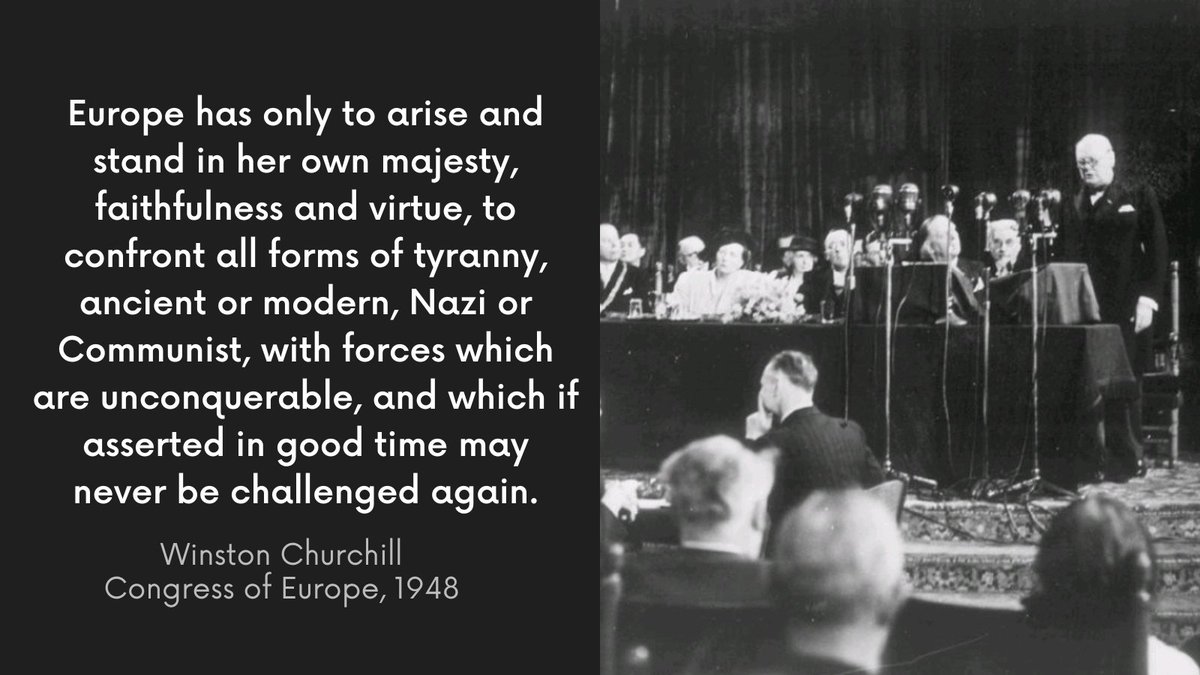 #thisweek 75 years ago, #WinstonChurchill shared his vision of a Charter of #HumanRights 'to confront all forms of tyranny, ancient or modern with...forces which are unconquerable' after #WWII at the Congress of Europe in The Hague. #quote #quoteoftheday