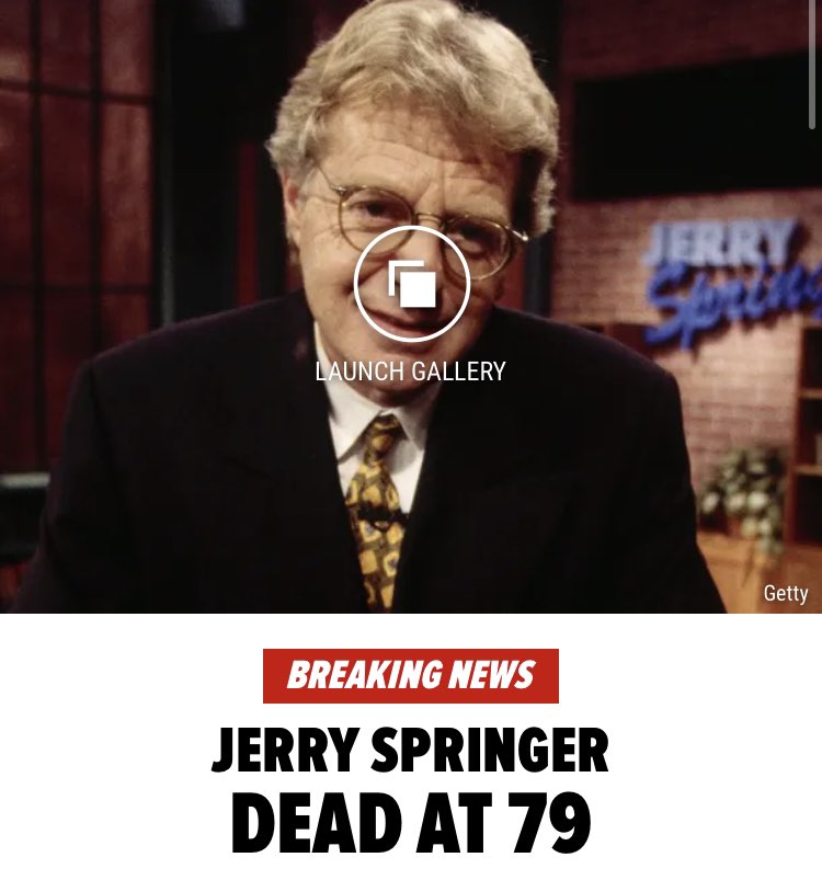 Lauren McKenzie on Twitter "Oh wow Jerry Springer died"