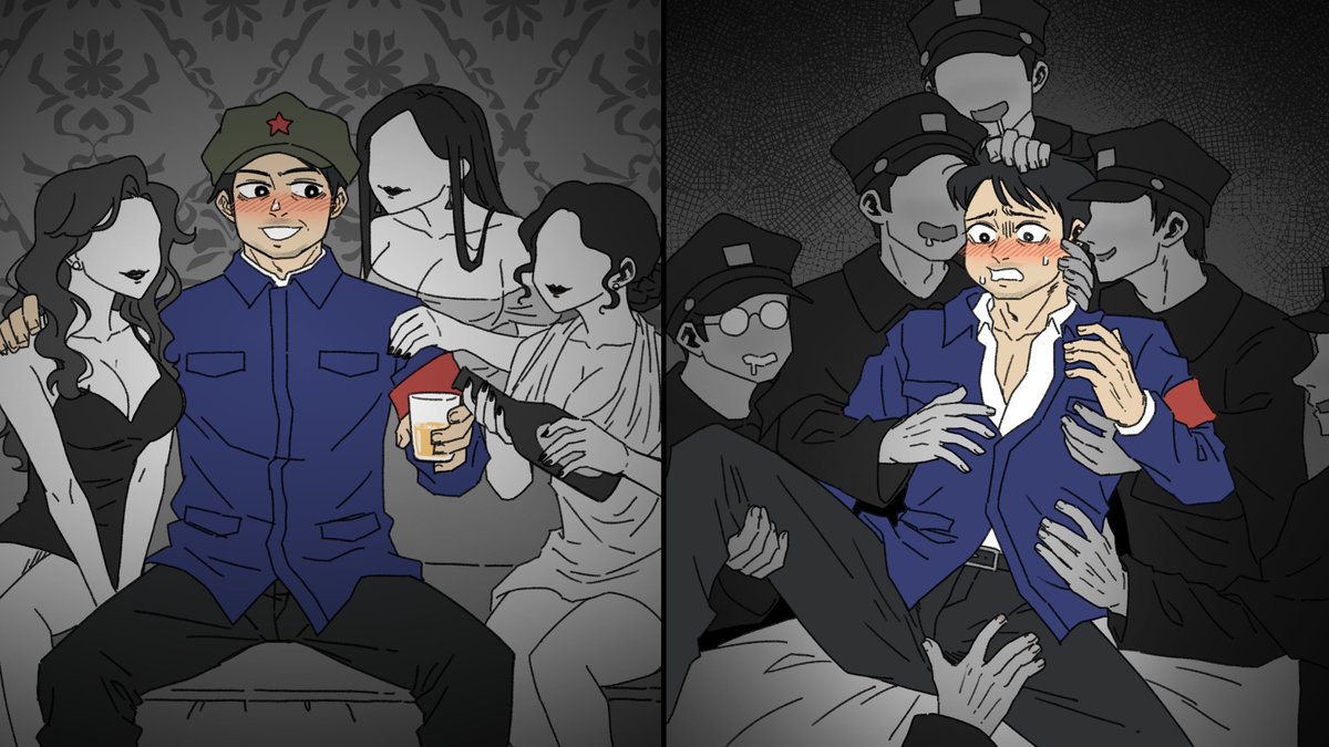 (접대주의, 모브주의)
심영모브 vs. 모브심영
각각 총맞기 전과 총맞은 후
여자를 밝히는 심영이 실제역사 기반이라니 미쳤다
ㄹㅇ 유명배우라 이렇게 된다는 점이 개좋은듯
그냥 있어도 고자가 되어도 인기가 많음 (다른 의미로)