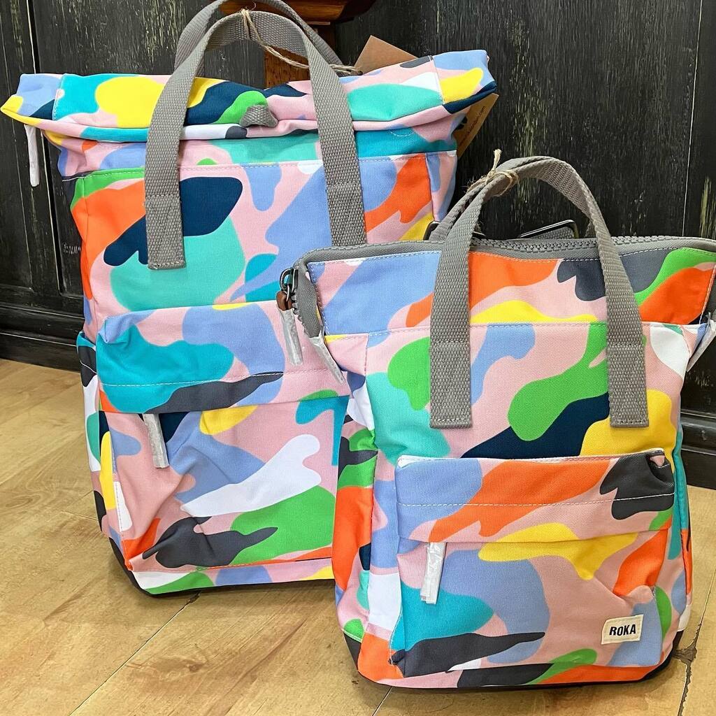 onebrowncow's tweet photo. Even though the weather outside is not very bright, the same cannot be said for the new Roka Mellow Camo pattern just arrived in store.

Also, in store the new style Chelsea Crossbody Pocket/Sling bag - ideal to keep those special things close and safe a… https://t.co/4RB9j9pFVi https://t.co/mwYWscUy4g