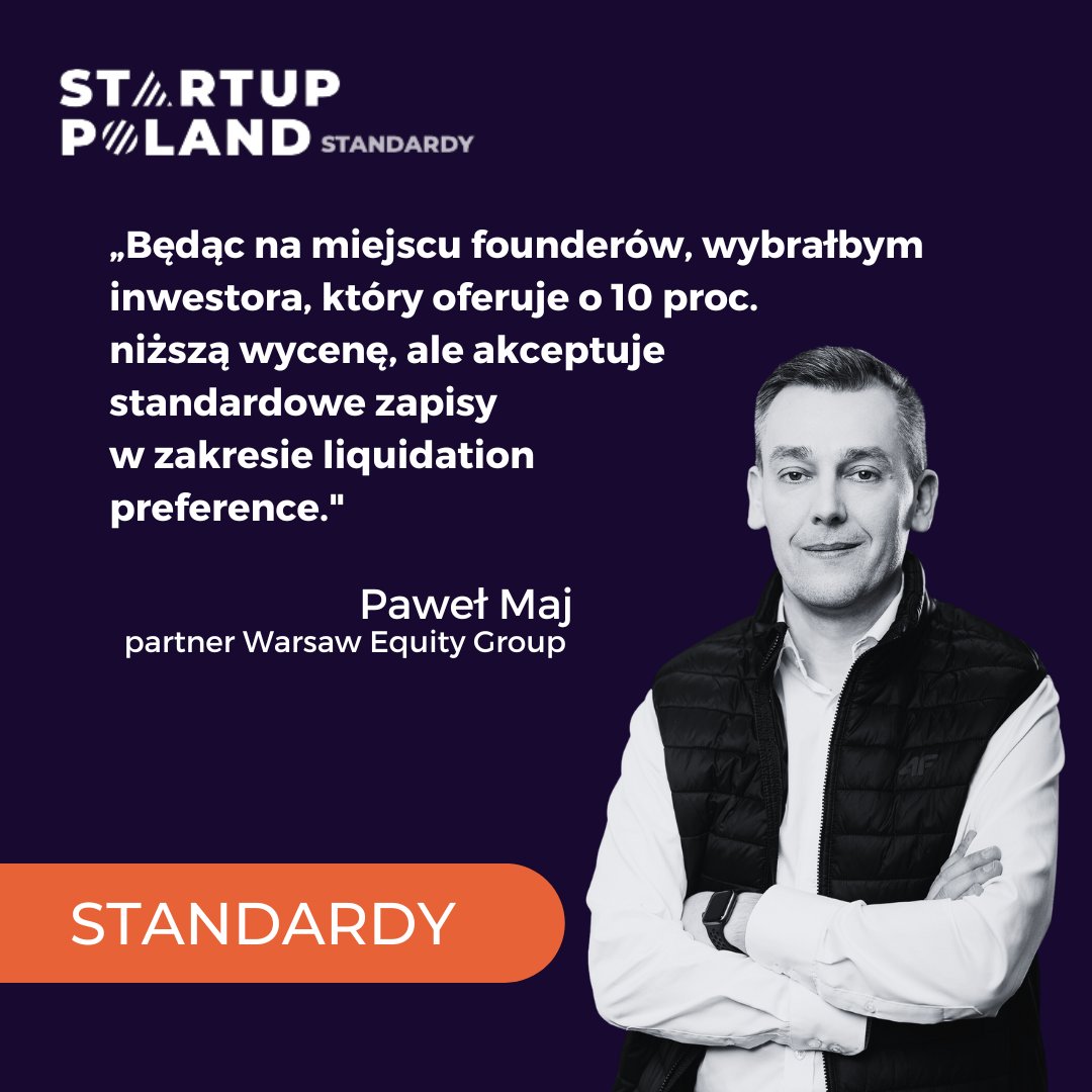 Liquidation preference, czyli klauzula, dzięki której inwestor zabezpiecza się na wypadek zdarzeń płynnościowych.

Jak to działa w praktyce? Na co powinien zwrócić uwagę founder?

Więcej w artykule: standardy.startuppoland.org/zloty-standard…
