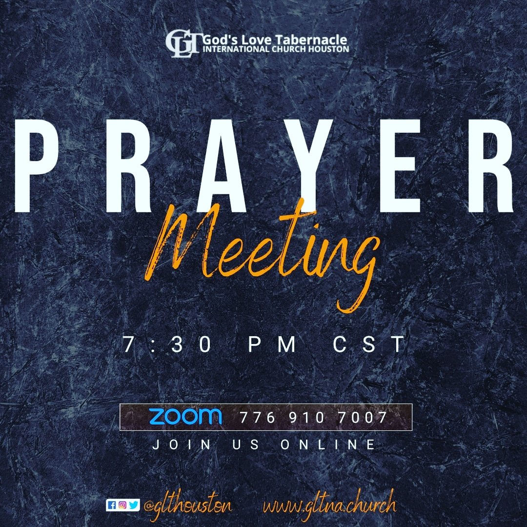 GLTHouston's tweet photo. @glthouston invites you to online Prayer meeting!!🥳🥳🥳🥳🥳🥳🥳.
Join us as you experience open heavens! 

PRAYER CHANGES EVERYTHING! JOIN US! 

Live Stream
Zoom ID: 776 910 7007
Time: 7:30 PM CST
LINK: https://t.co/MTDY8u6hGM

#gltnation
#gltchurch
#glthouston https://t.co/nVoIEGaE3v