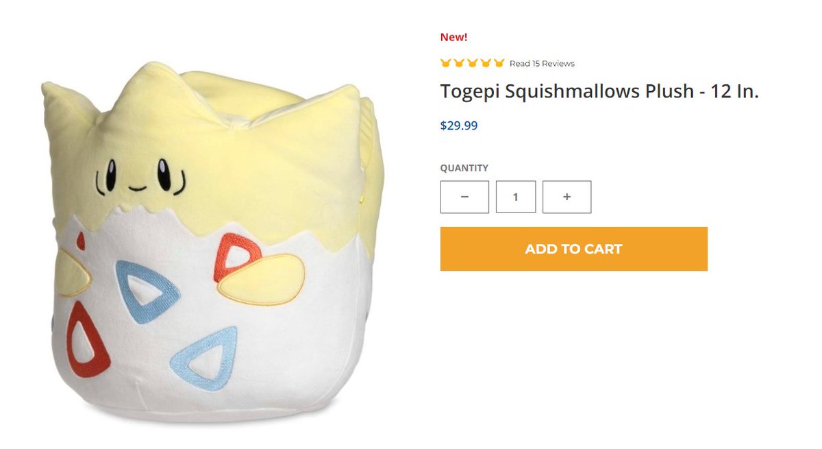 Wario64's tweet photo. Togepi Squishmallows Plush - 12 In. up on Pokemon Center https://t.co/QKeIV4GYwg
Snorlax https://t.co/F2vWqJ6u4G https://t.co/yFgySIub1O