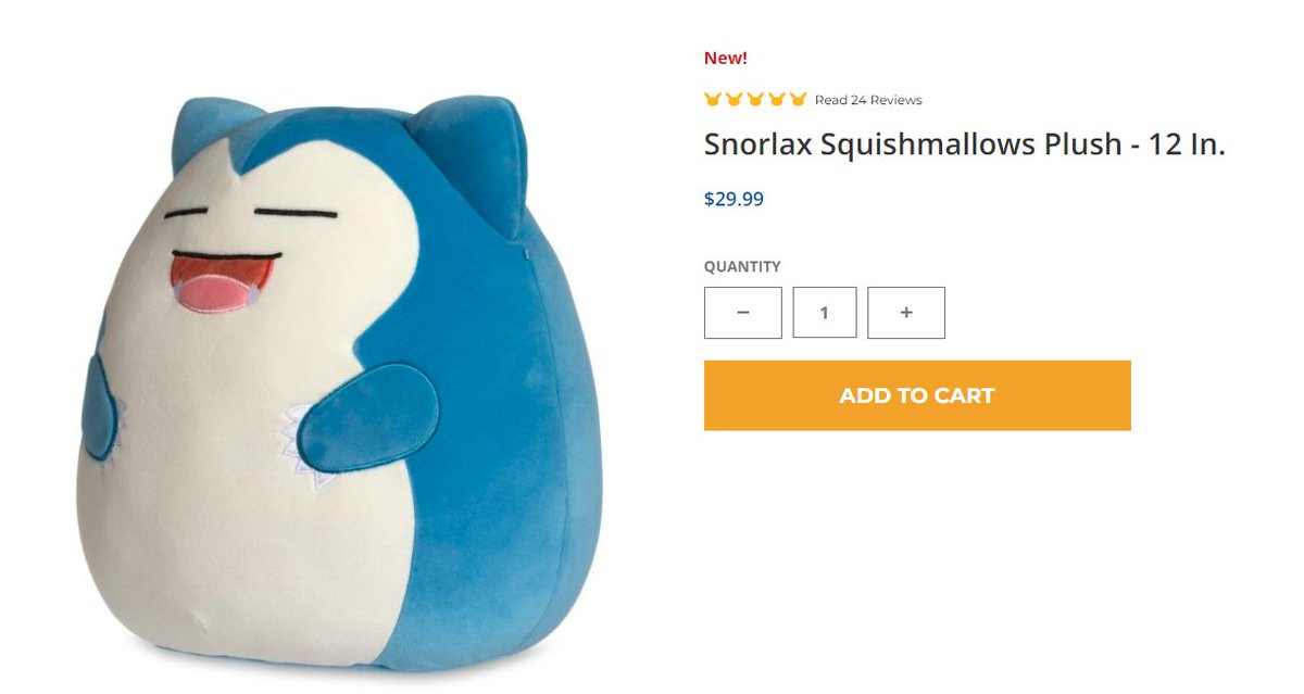 Wario64's tweet photo. Togepi Squishmallows Plush - 12 In. up on Pokemon Center https://t.co/QKeIV4GYwg
Snorlax https://t.co/F2vWqJ6u4G https://t.co/yFgySIub1O