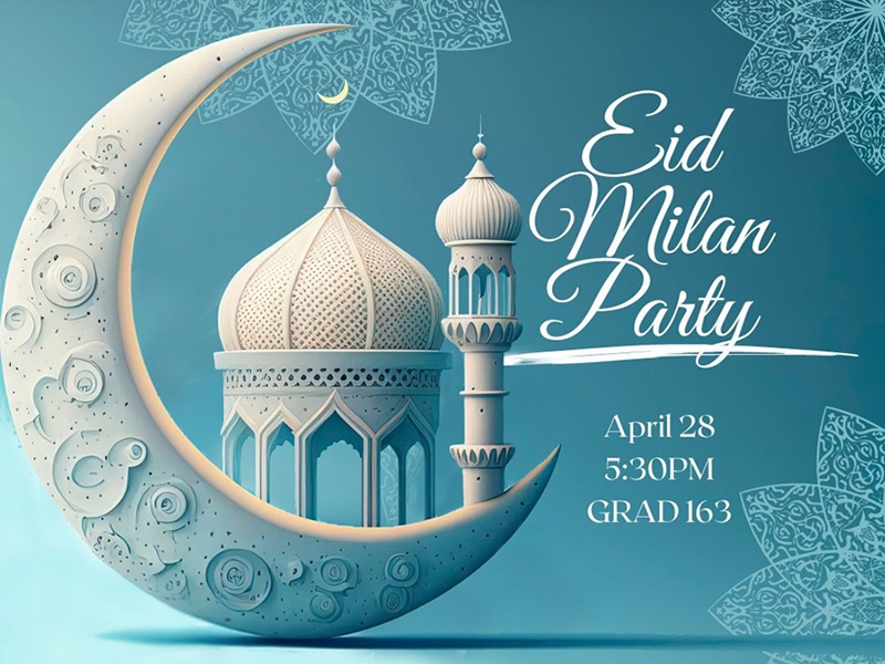 The Muslim Students Association and the Pakistani Student Association invite students to attend Eid Milan, the celebration of the Eid festival, at 5:30 p.m. Friday in the Graduate Education Building room 163. For more information, visit ➡️ tinyurl.com/eidmilan428 #UARK