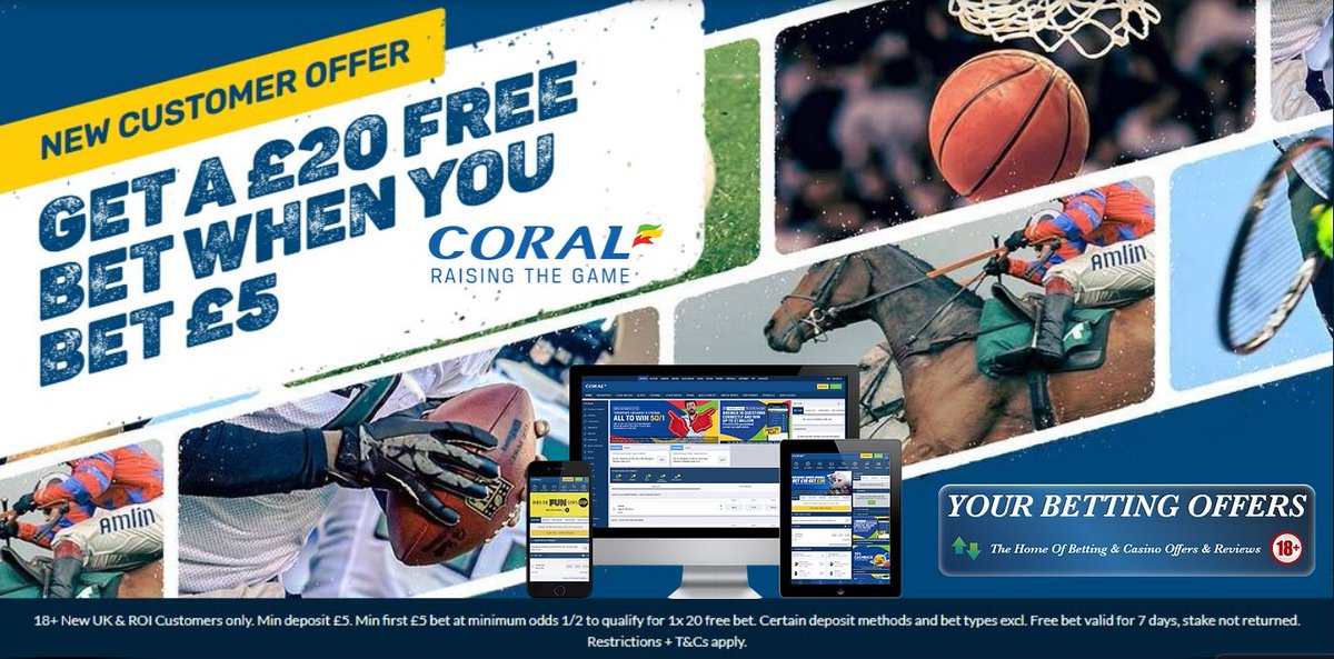 Betting has never been better With Coral

1. New Customers
2. Place &#163;€5 bet on any market
3. Free bets paid as 4x &#163;€5
Link Below


. 18+T&amp;Cs GambleAwear          .7