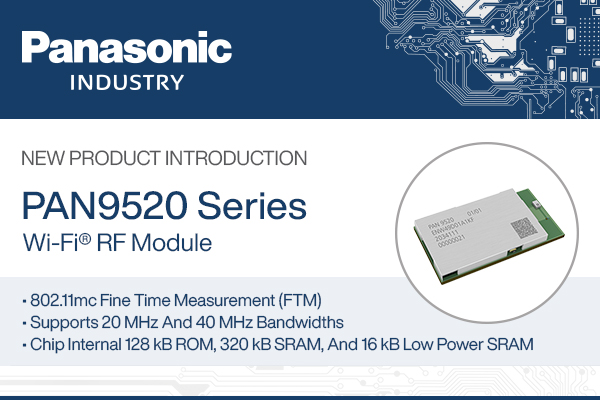 PanasonicElec's tweet photo. Panasonic’s New PAN9520 Series Wi-Fi® RF Module and Evaluation Kit combines a high‑performance CPU, high‑sensitivity wireless radio, baseband (BB) processor, Medium Access Controller (MAC), and more.

Learn More: https://t.co/MLiDwqJuui

#Panasonic #WifiModule #Technology https://t.co/GXFF4KXYa4