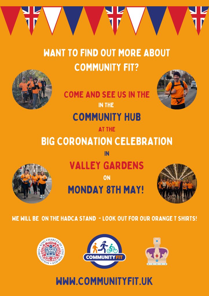 Want to find out more about what we are all about? We’ll be on the @HADCAcharity stand at the Big Coronation Celebrations on Monday 8th May, look out for our bright orange T Shirts! #harrogate #community #helpout #valleygardens