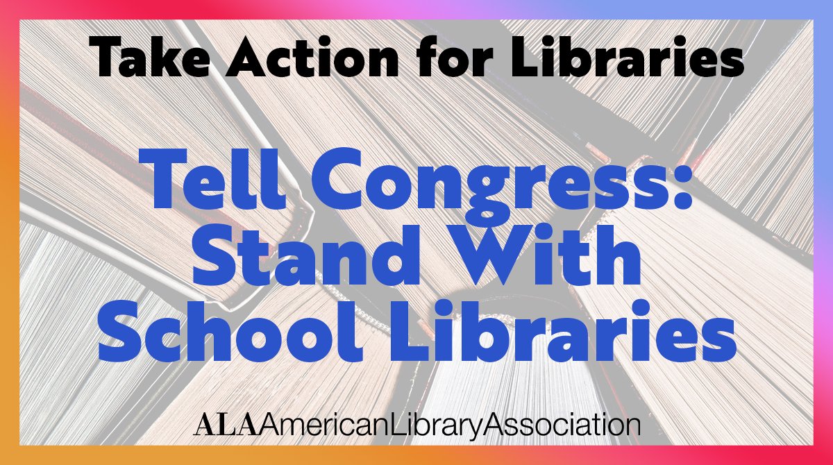 ALALibrary's tweet image. It's officially #TakeActionForLibrariesDay! Today, library advocates are making their voices heard, urging Congress to stand w/ school libraries. Ask your member of Congress to support the Right to Read Act, so ALL students have access to a school library: oneclickpolitics.global.ssl.fastly.net/messages/edit?…