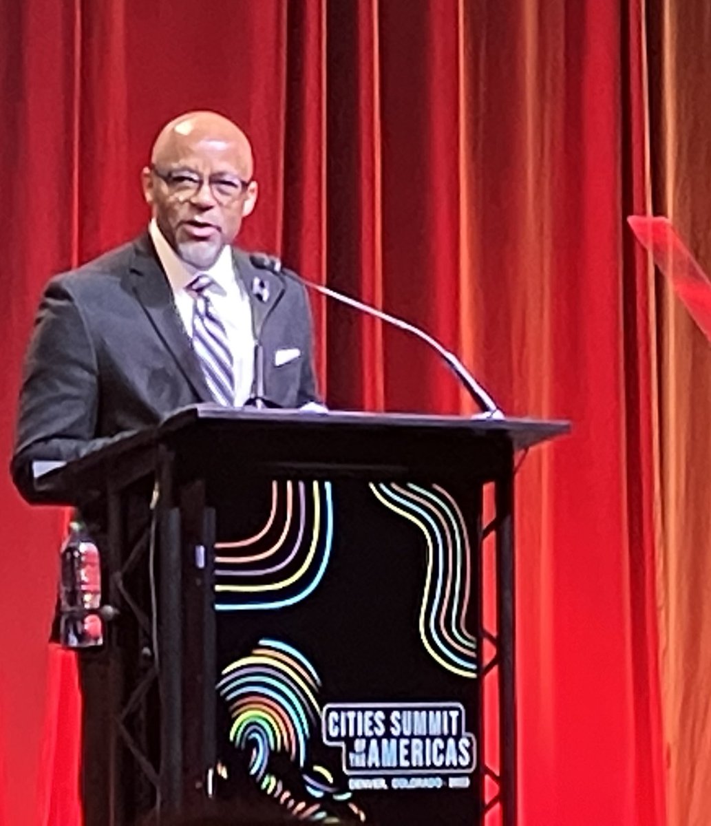 Denver <a href="/MayorHancock/">Michael B. Hancock</a>⁩ opens Cities Summit of the Americas “cities are the first place to take climate action…and the stalwarts of democracy”. ⁦<a href="/theUSDN/">USDN</a>⁩
