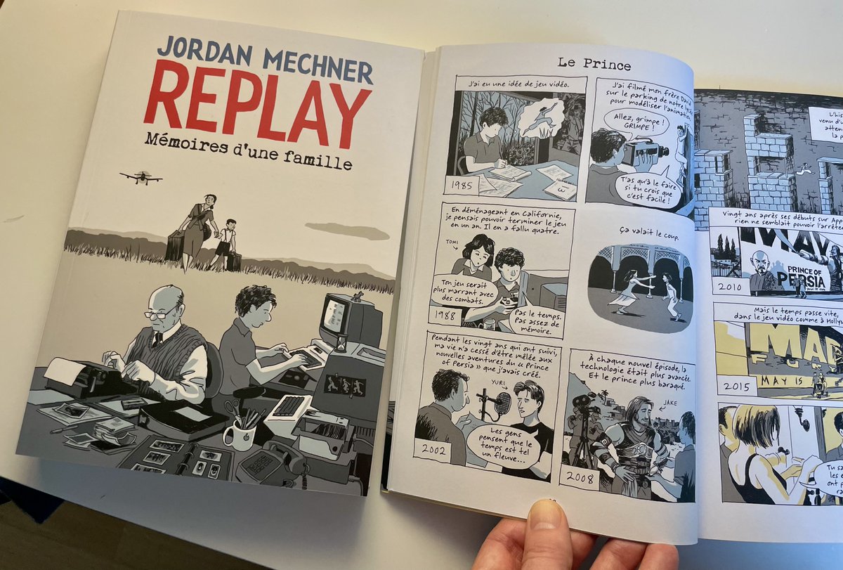 jmechner's tweet photo. Jeudi prochain à Paris (4 mai) en #dédicace au @ExtraLifeCafe ! 📕🖌️J'ai hate de vous rencontrer et de vous présenter ma nouvelle #BD autobiographique REPLAY (et Monte-Cristo, Templiers, La Creation de Prince of Persia) ! @DelcourtBD @GlenatBD @ComixBuro @akileos @ThirdEditions https://t.co/r7nKraebdu