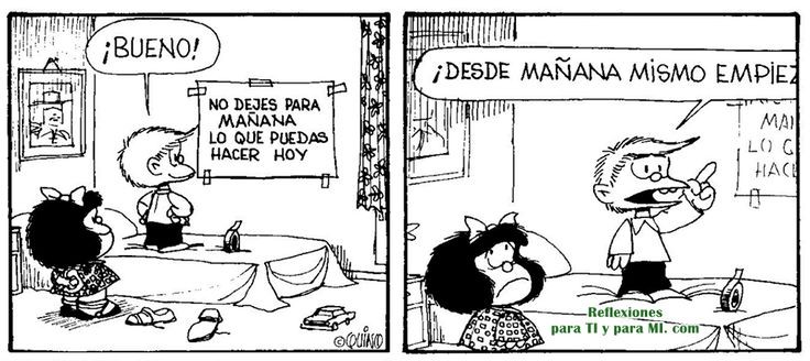 Hola buen día, postergar las actividades o desiciones que tienes que hacer o tomar hoy, lo único único que va pasar es que aumenten o se hagan más grandes, no crees? 😅📆 #FelizJueves