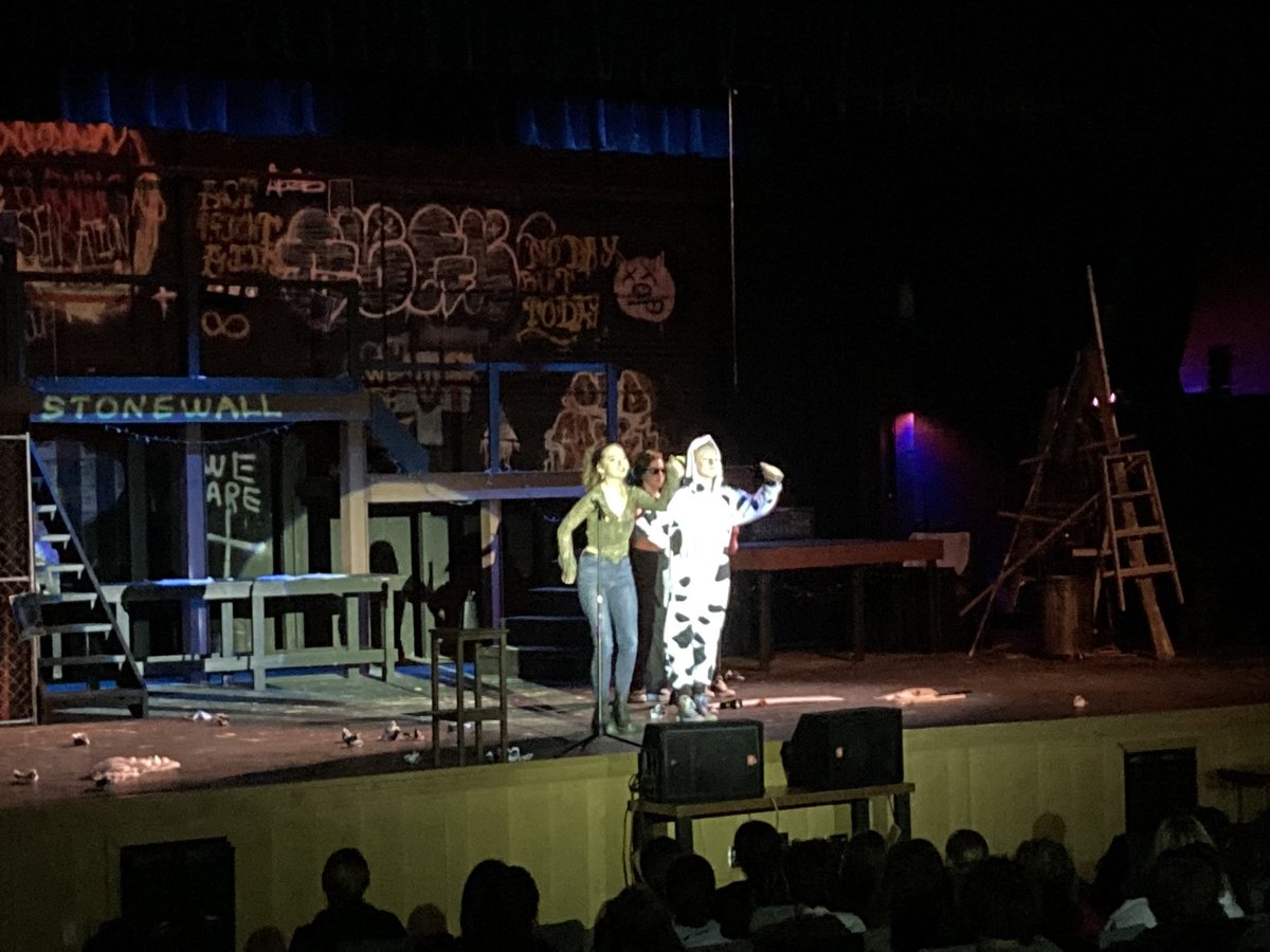 FLHSFalcons's tweet photo. Cast of Rent previewing for their peers.  The buzz is huge. Sold out full house for Per 2 (never happened for a preview before)!  This will be great weekend!!! https://t.co/Wlzt7vyt3s