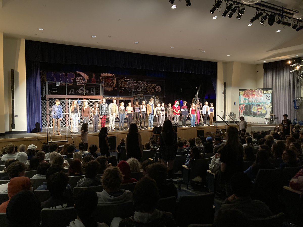FLHSFalcons's tweet photo. Cast of Rent previewing for their peers.  The buzz is huge. Sold out full house for Per 2 (never happened for a preview before)!  This will be great weekend!!! https://t.co/Wlzt7vyt3s