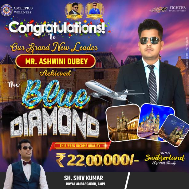 iShivKumar86's tweet photo. ऐसी कोई मंजिल नही
जहां तक पहुंचने का कोई रास्ता ना हो !!

#Congratulations_Our_New_BlueDiamond

     #Mr_Ashwini_Dubey जी 

आपको #AWPL की इस शानदार उपलब्धि  
#BlueDiamond के लिए बहुत बहुत बधाई 
और शुभकामनाएँ ! 🌹

आप ऐसे ही जीवन के हर कीर्तिमान को हासिल करते रहे ! https://t.co/965qLVOksd