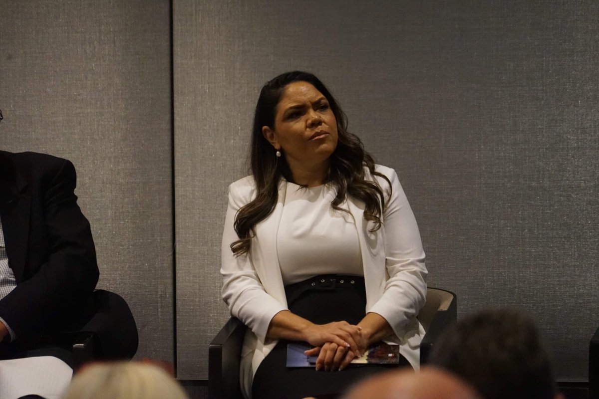 wamnnews's tweet photo. #perthnews Senator Jacinta Price launches "No To The Voice" campaign in Perth, vowing to target soft "Yes" voters. #wapol #auspol 
 https://t.co/huk8CgJnve https://t.co/gvSoILqsWB