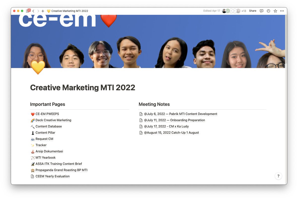 alfaridzrayhan's tweet image. Buat maintain workflownya, kurang lebih CM MTI pakai tools-tools ini:

@NotionHQ - Content Planning
@figma - Design
Figjam - Brainstorm, Note-taking
GCal - Scheduling

Next coba nanti di-share gimana penggunaannya yaa