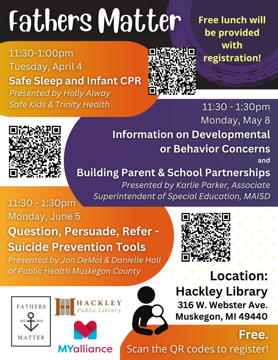 MAISDSupt's tweet image. Two great events for fathers to attend in May and June!  #FathersMatter @hackleyref  @WeAreHealthWest @TrinityHealthMI @maisd @muskegonymca